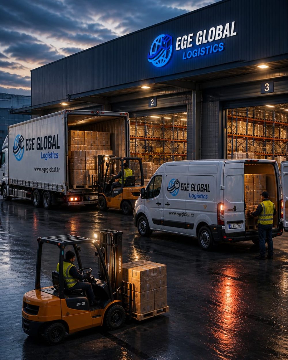 Ege Global depo ve yükleme operasyonu